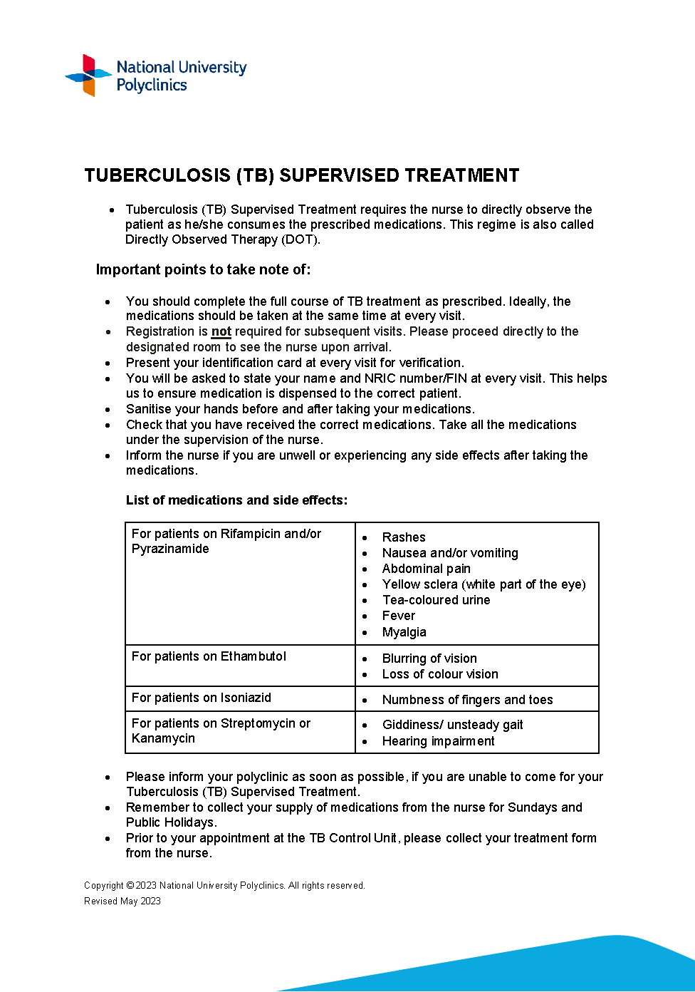 Supervised Tuberculosis Treatment